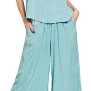 Zenana Acid Washed Cami Set